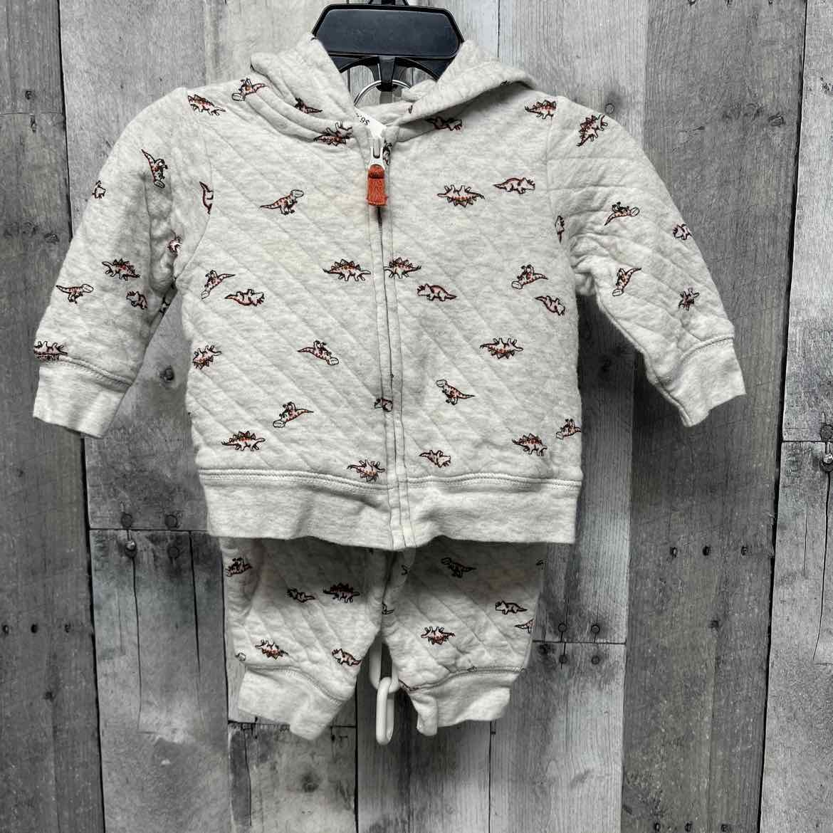 Size 3 Months Gray Print Carter's Jacket/Pants