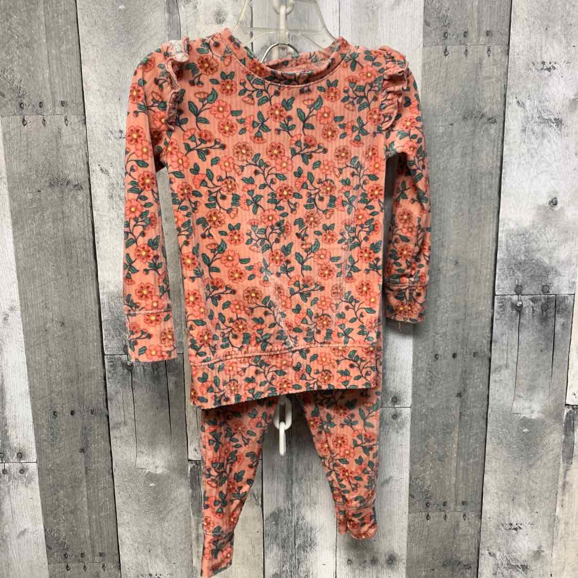 Size 3T Pink Floral Print Nicole Miller 2pc PJs