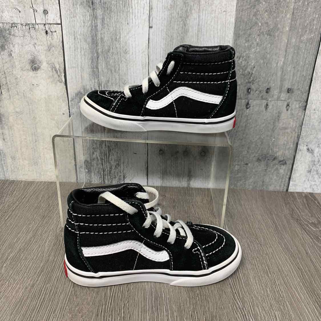Size 8 Black/White Vans Sneakers