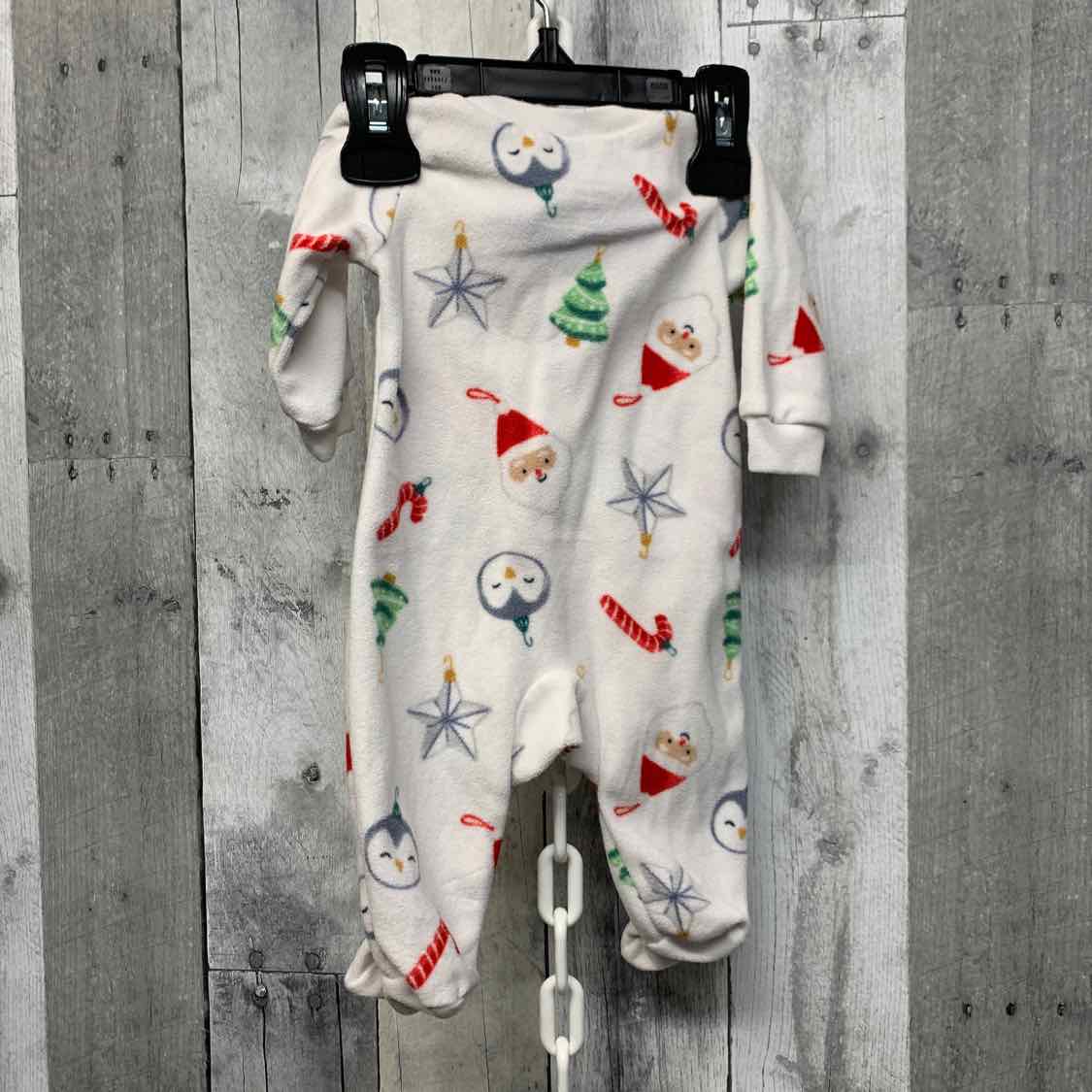 Size Newborn White Print Just One You Footy PJs