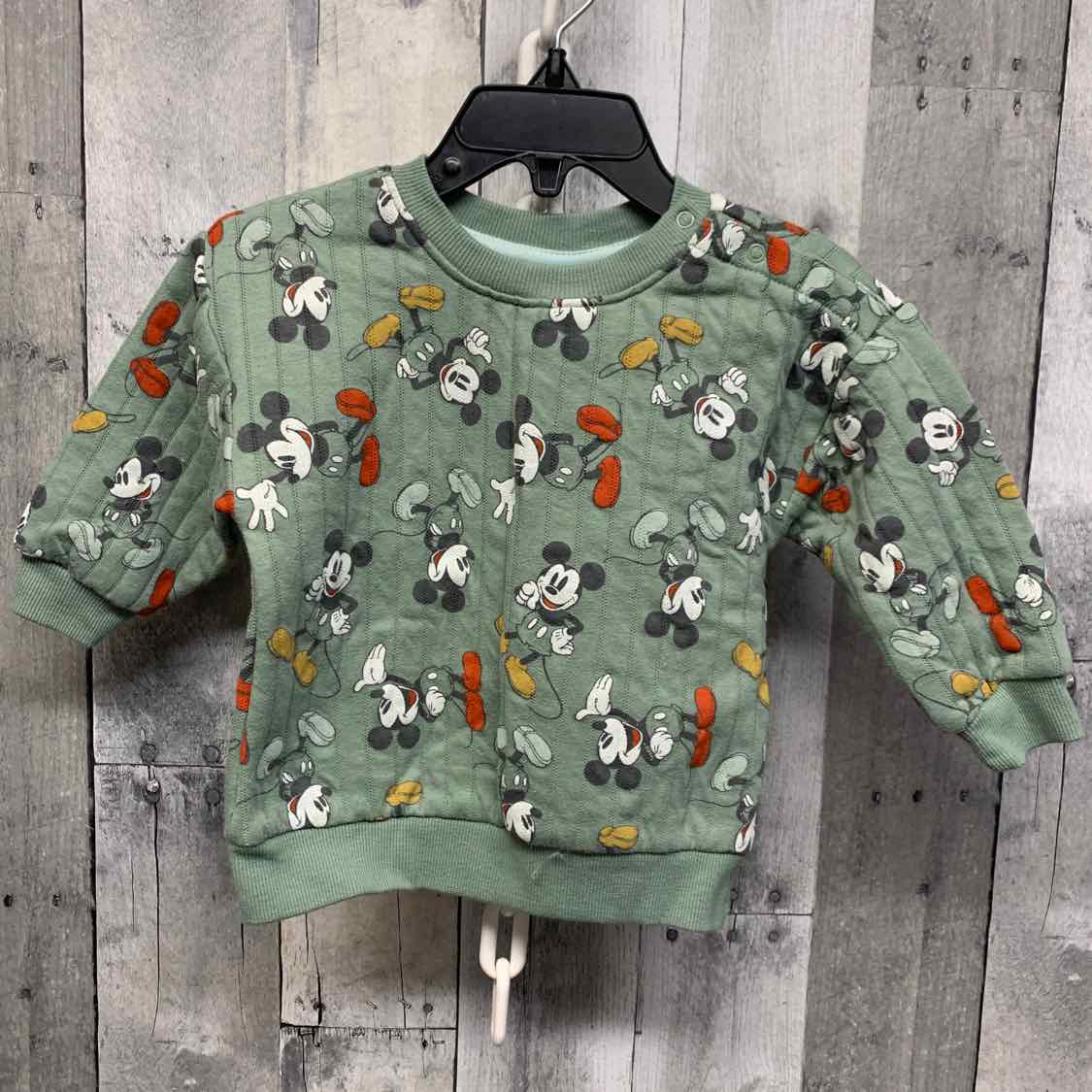 Size 12 Months Green Print Disney Long Sleeve Shirt