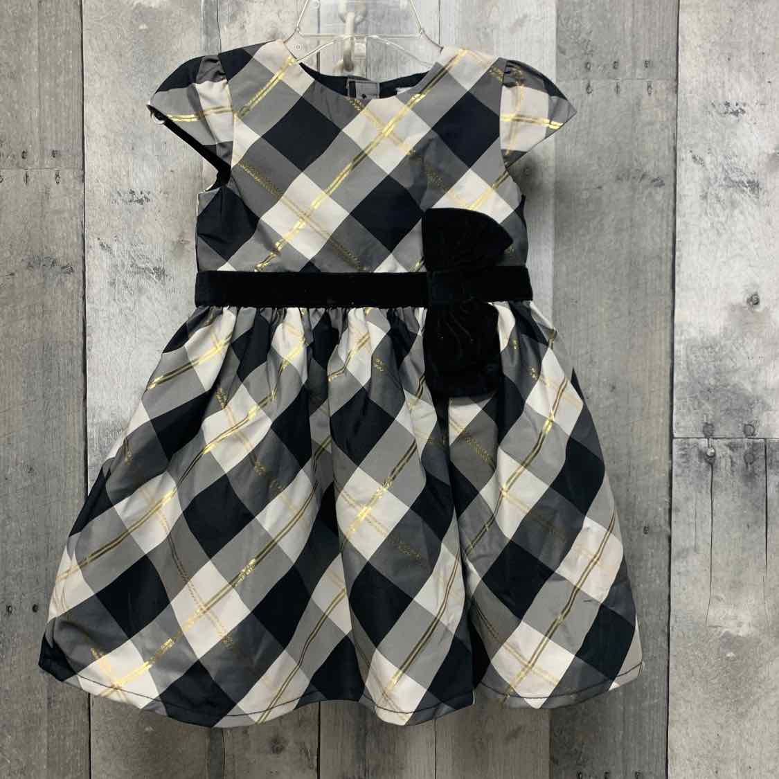 Size 18 Months Black Plaid Just One You Dress - Party
