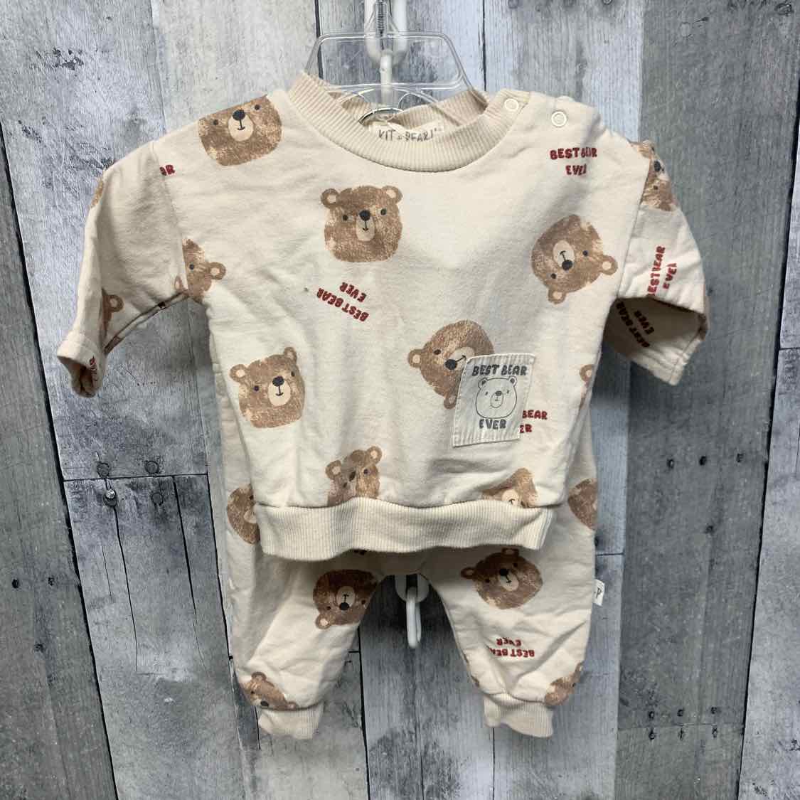 Size 0-3 Months Tan Graphic B Brand Shirt/Pants
