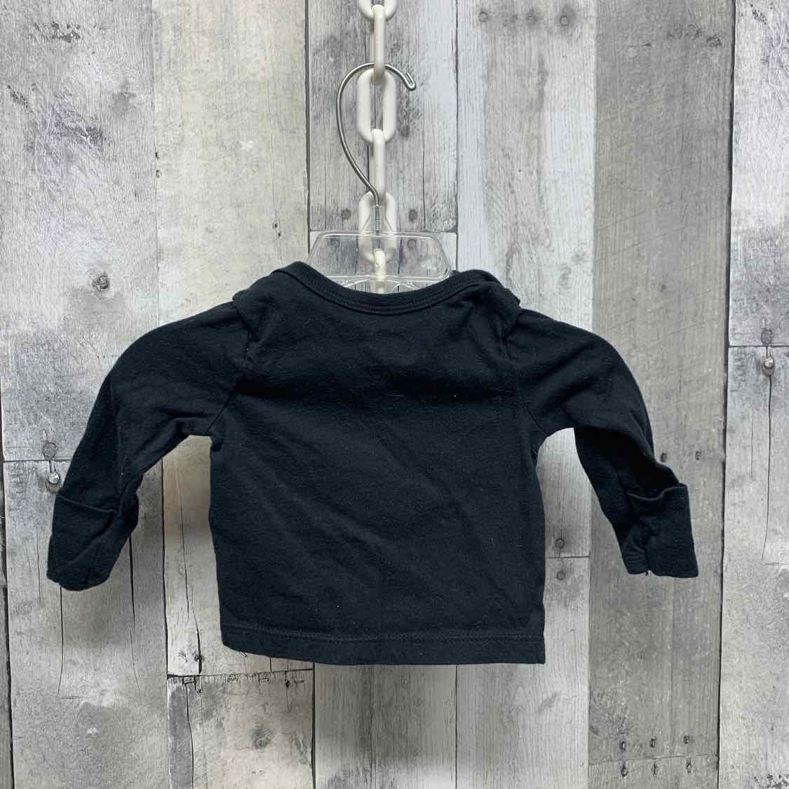 Size 3 Months Black Graphic Sport Brand Long Sleeve Shirt