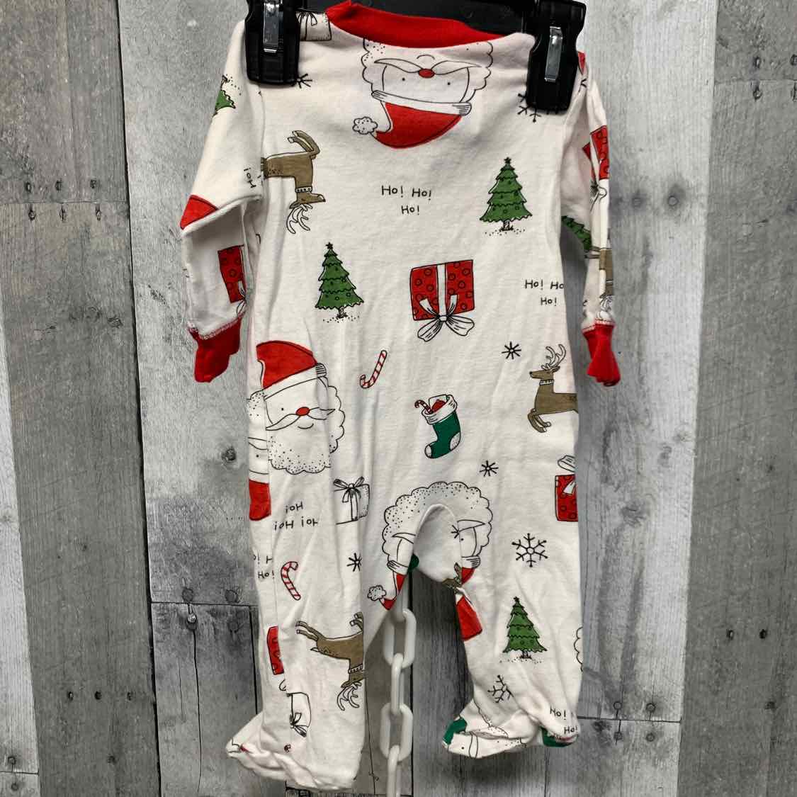 Size 3 Months White/Red Carter's Footy PJs