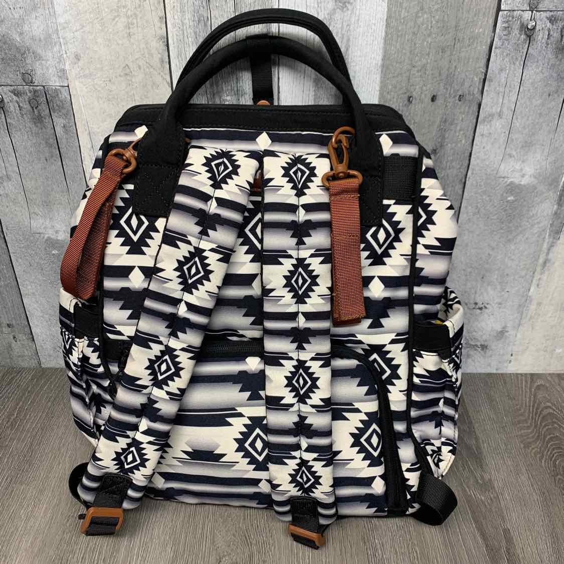 Generic Black Print Diaper Bag