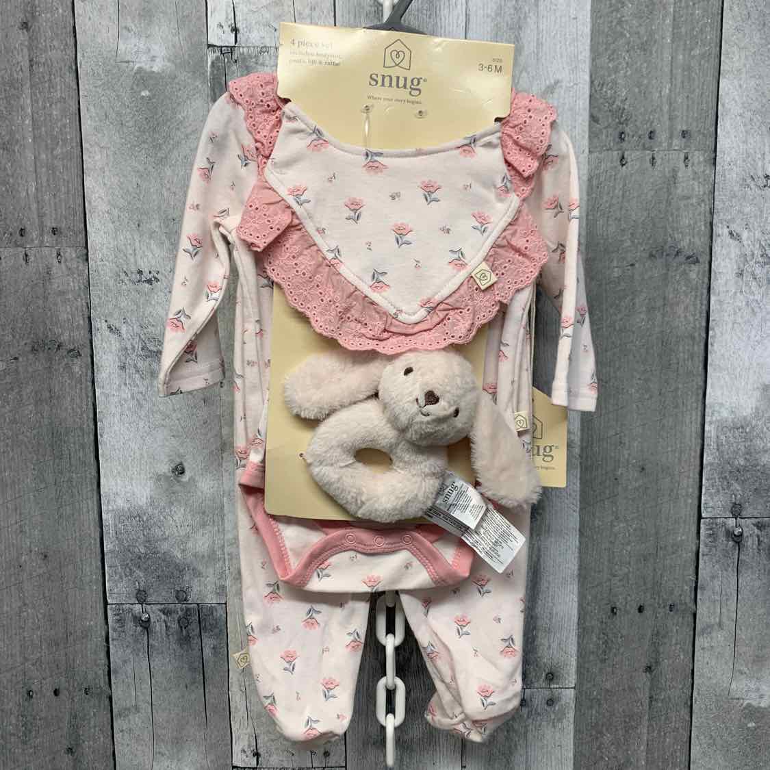 Size 3-6 Months White/Pink B Brand Shirt/Pants