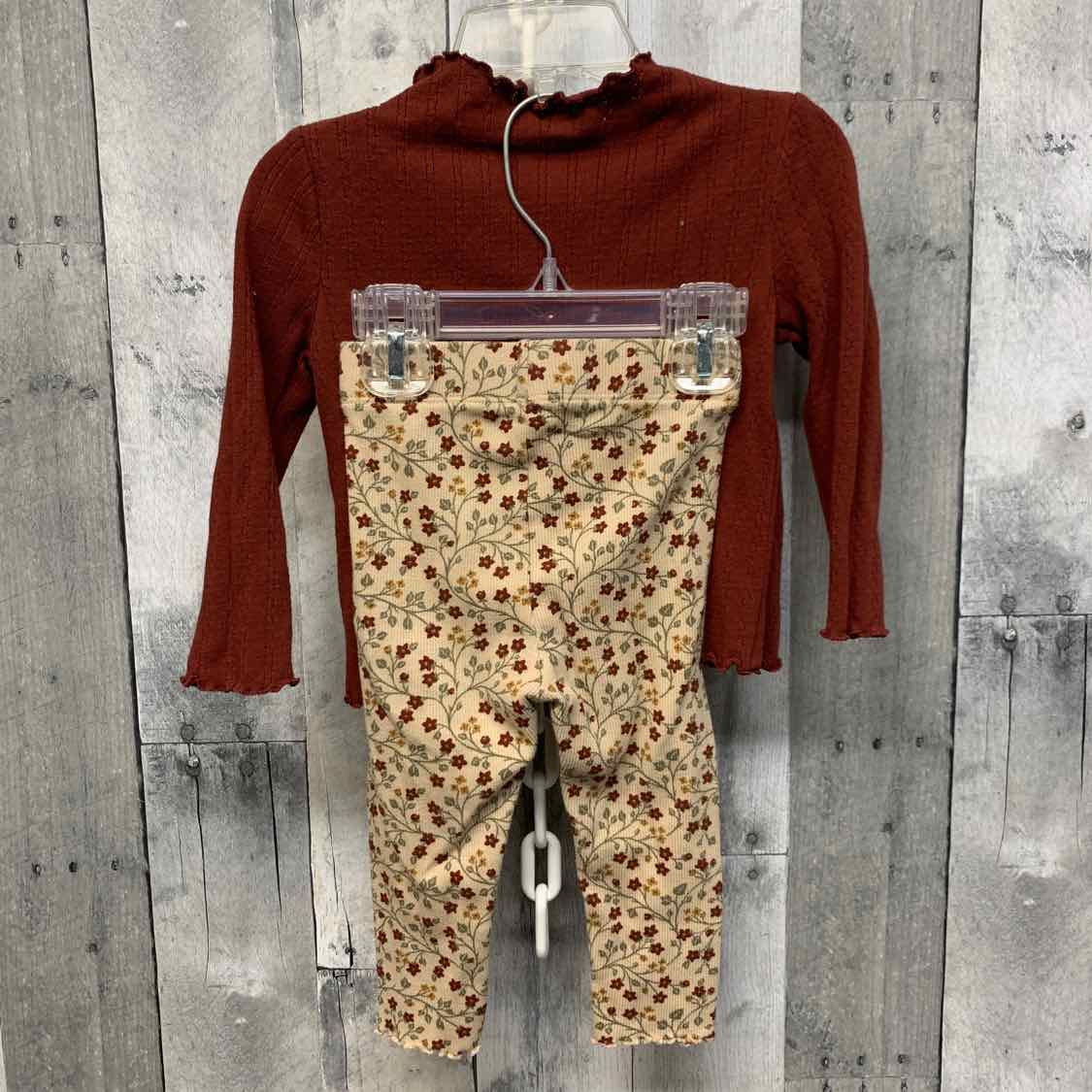 Size 18 Months Red/Tan Mid Brand Shirt/Leggings