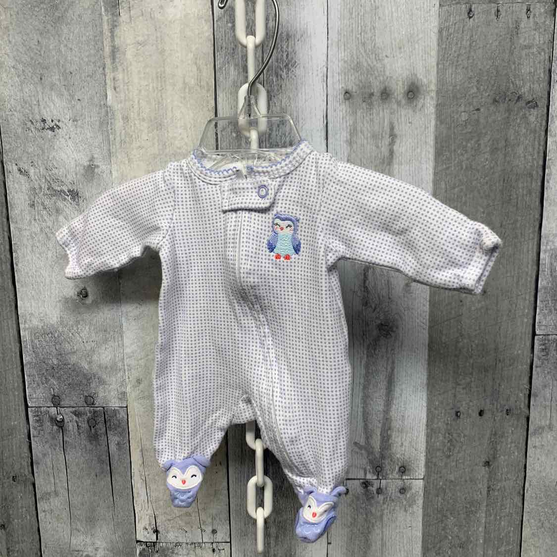 Size Preemie Blue Print Carter's Footy PJs