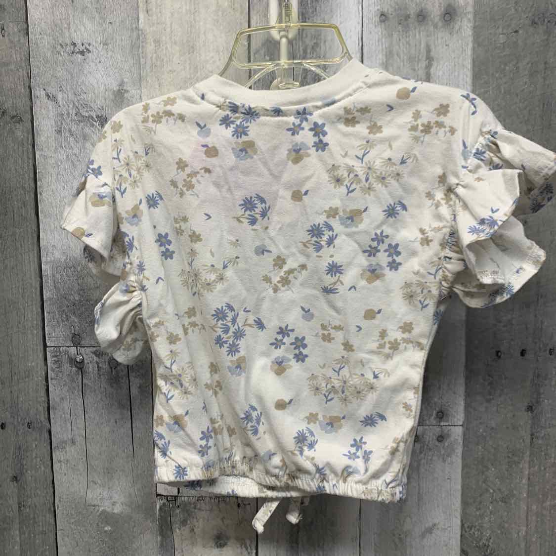 Size 24 Months Ivory/Blue Jessica Simpson Short Sleeve Shirt