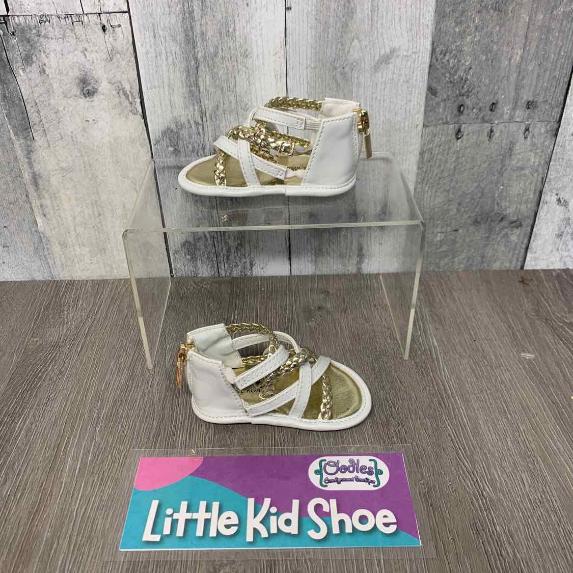 Size 2 White/Gold Michael Kors Sandals