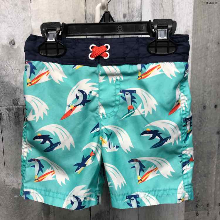 Size 2T Teal Print Cat & Jack Swim Trunks