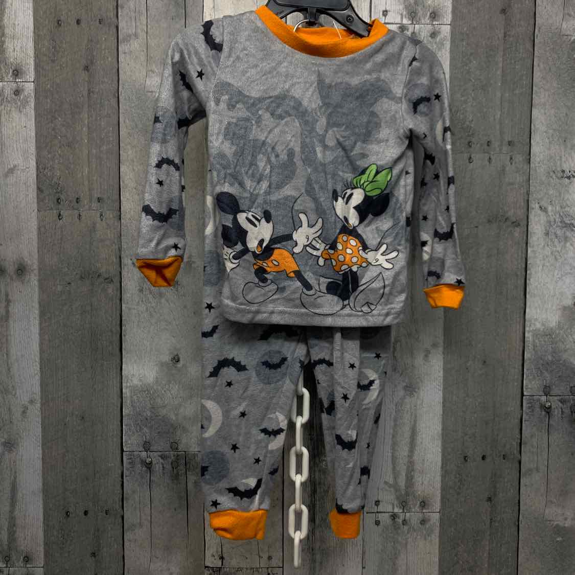 Size 2T Gray/Orange Disney 2pc PJs