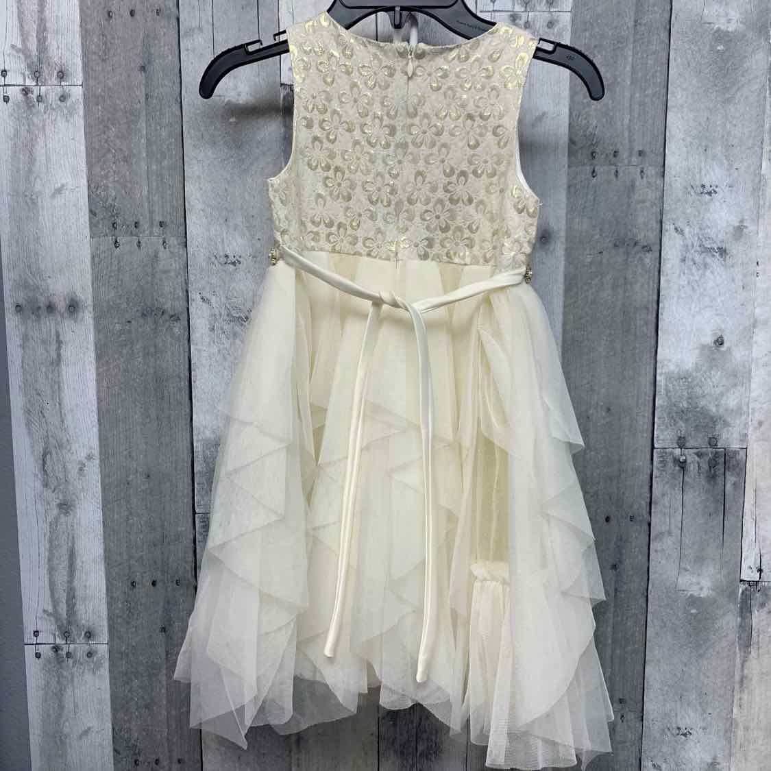 Size 5 Ivory/Gold American Princess Dress - Party