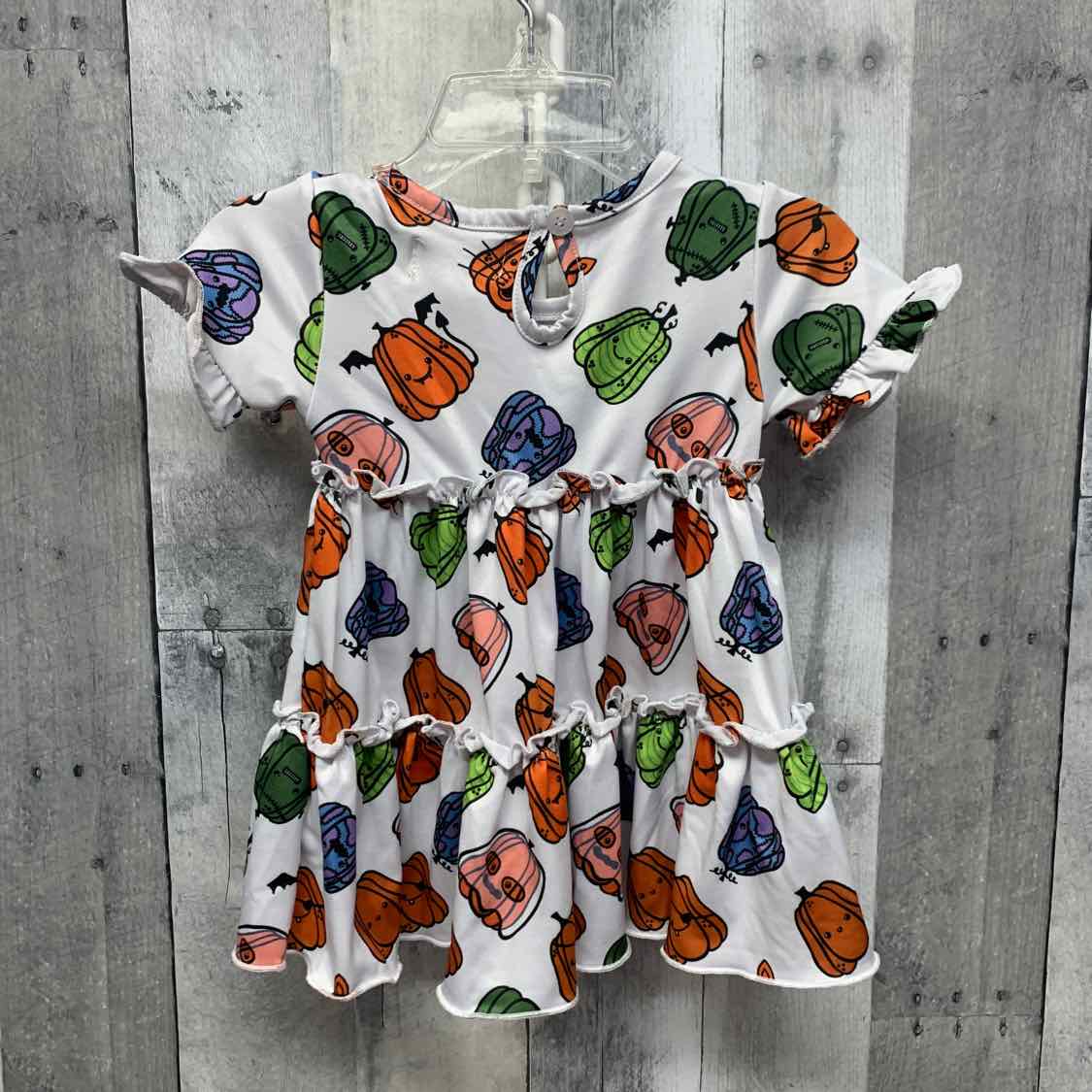 Size 9-12 Months White Print Boutique Brand Dress - Knit