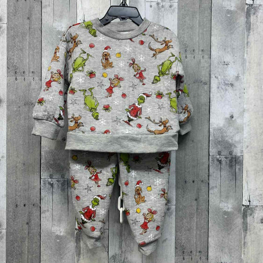 Size 24 Months Gray Print Dr Seuss Sweats - 2pc