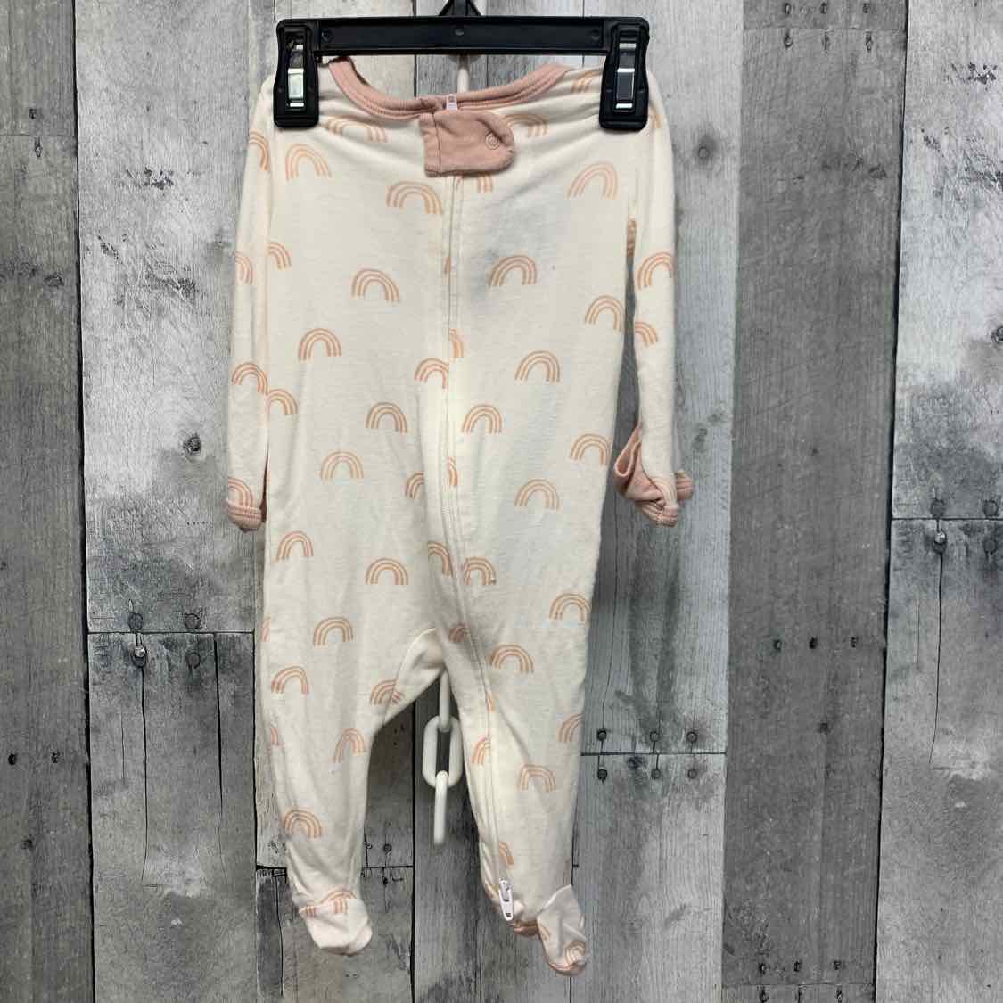 Size 0-3 Months White/Pink Cloud Island Footy PJs - OodlesCB