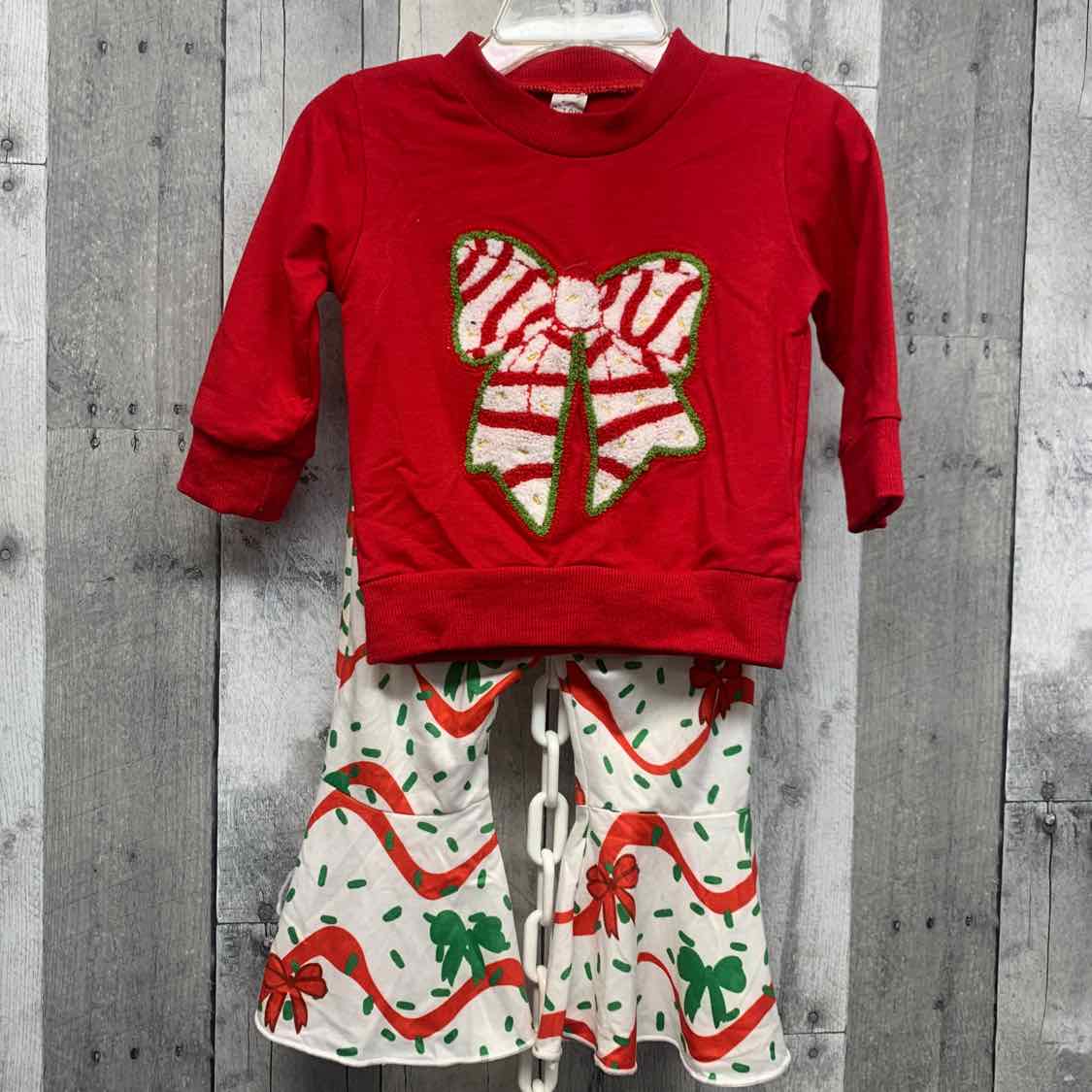 Size 6-12 Months Red/White B Brand Shirt/Leggings