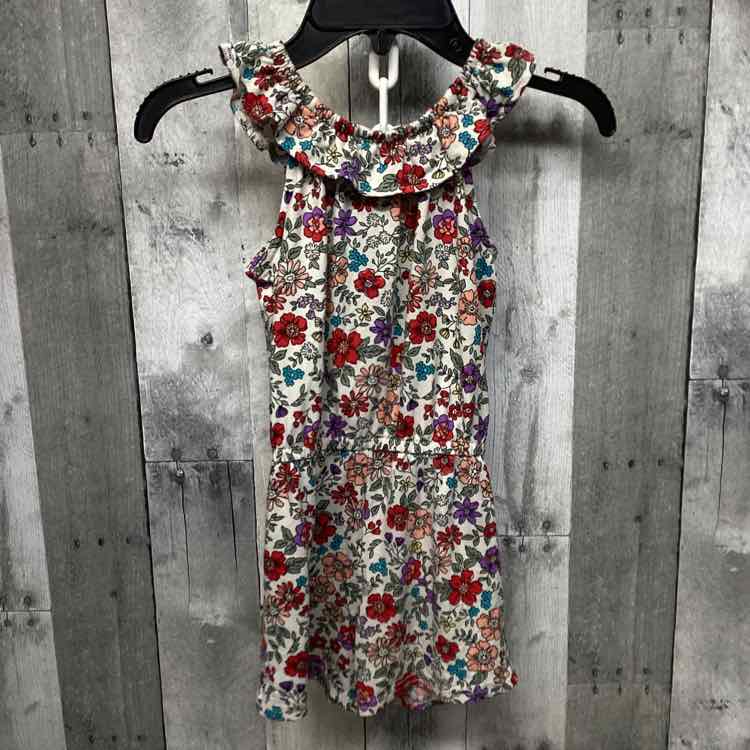 Size 5 White Floral Print B Brand Romper - OodlesCB