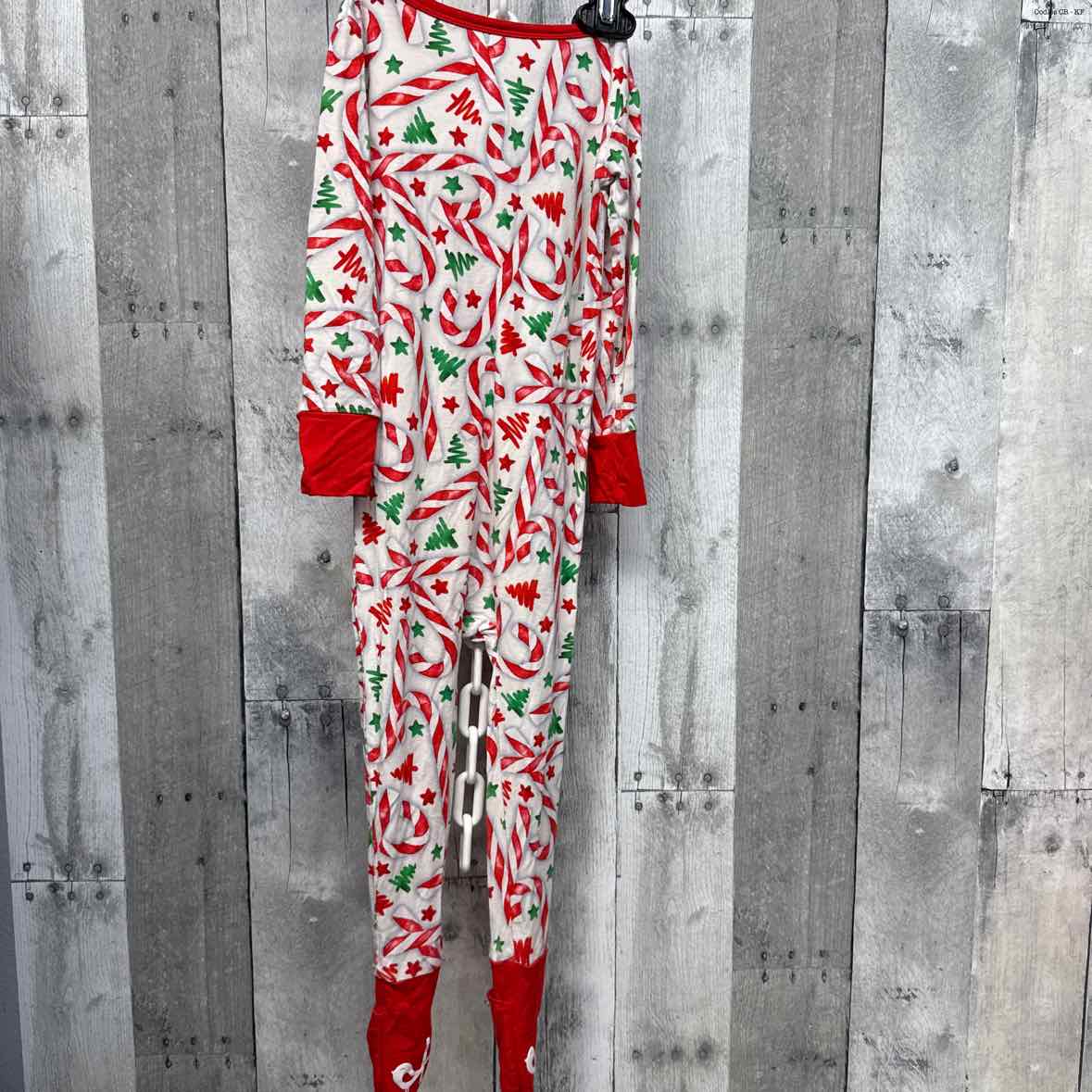 Size 2T White/Red Bamboo Footy PJs