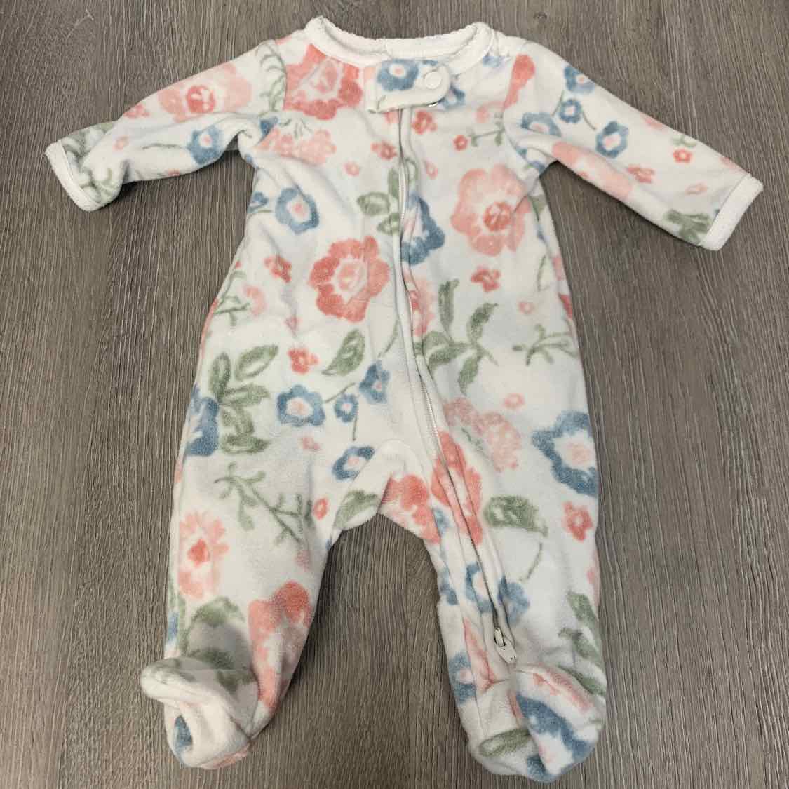 Size Preemie White Print Child of Mine Footy PJs