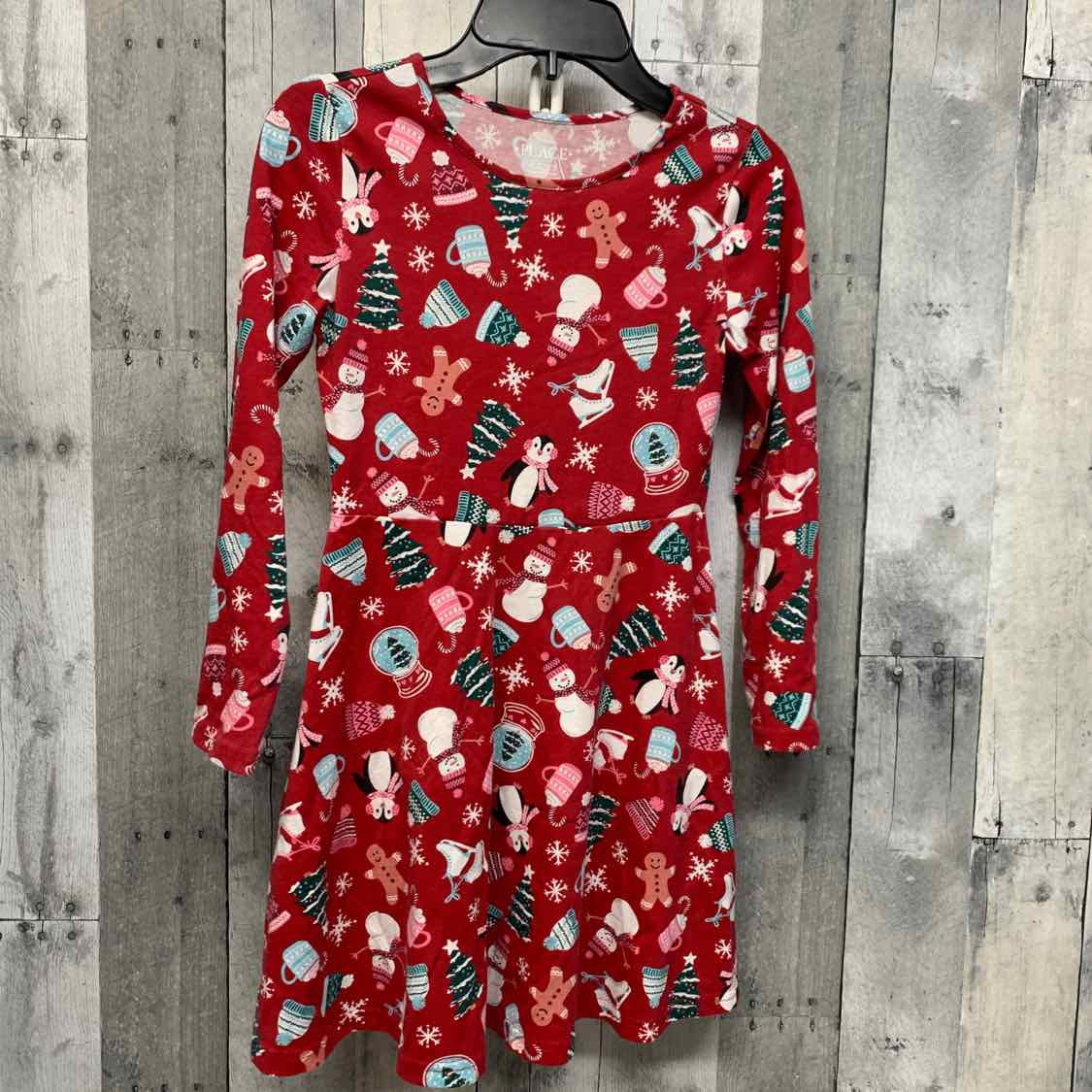 Size 7/8 Red Graphic Children's Place LS Dress