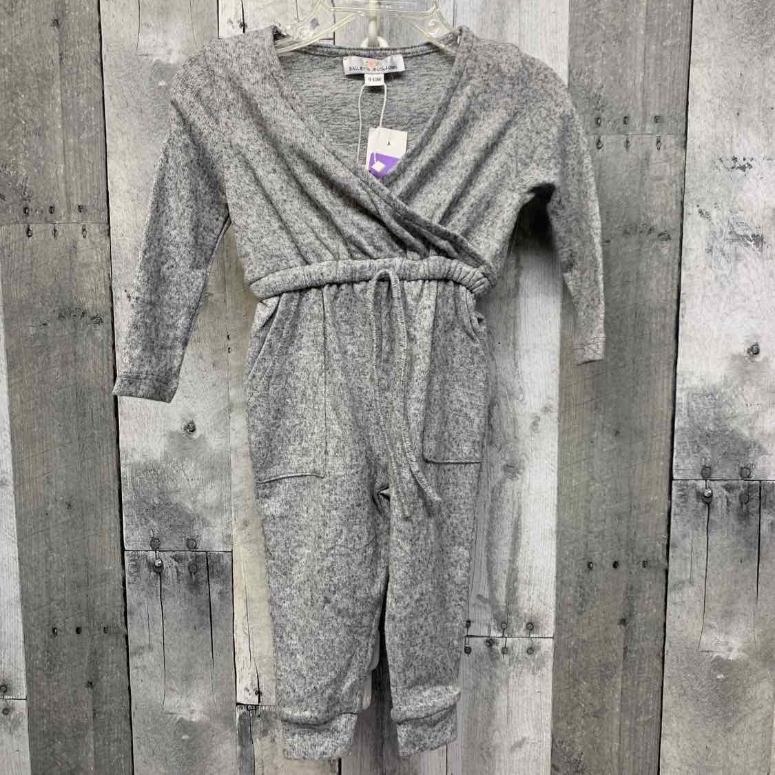 Size 9-12 Months Gray Bailey's Blossoms Romper