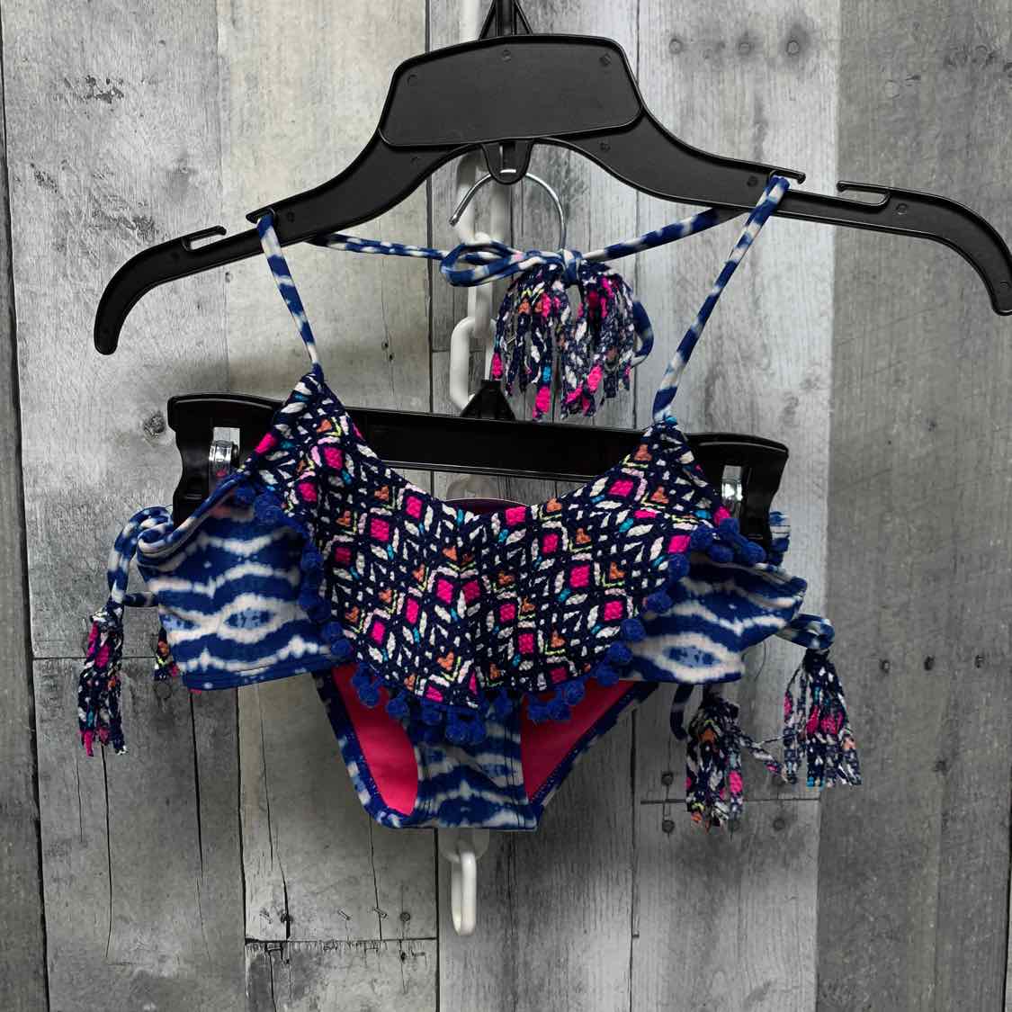 Size 5/6 Blue Print Mid Brand Swim Suit - 2pc+ - OodlesCB