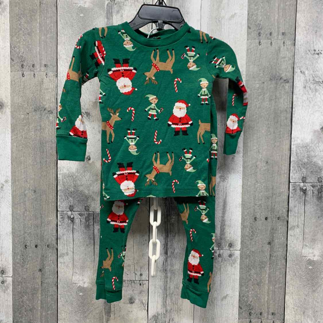 Size 18 Months Green Print Just One You 2pc PJs