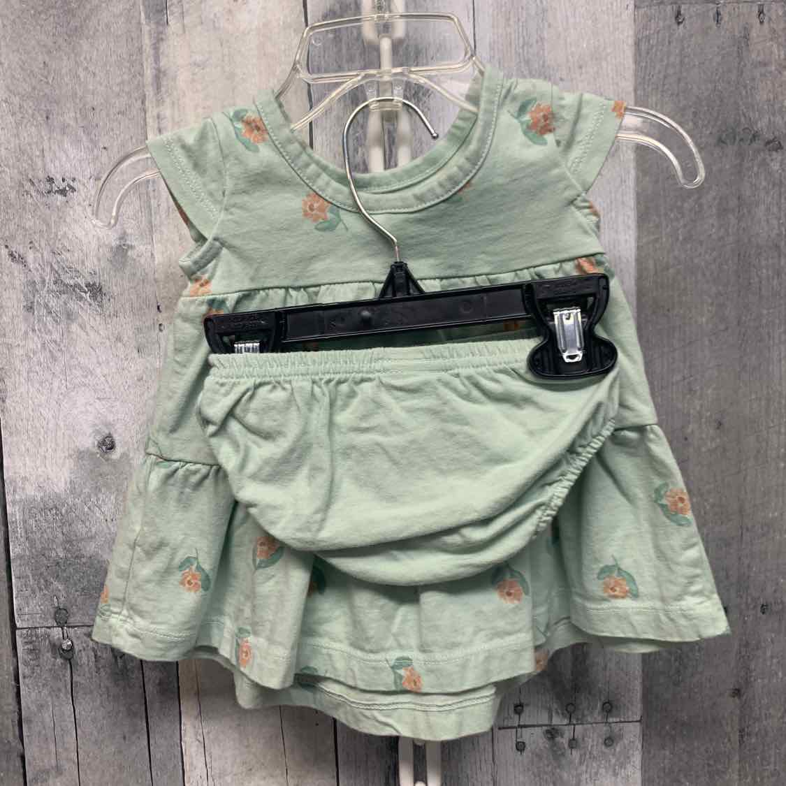 Size 3 Months Green Print Just One You 2pc Dress - OodlesCB