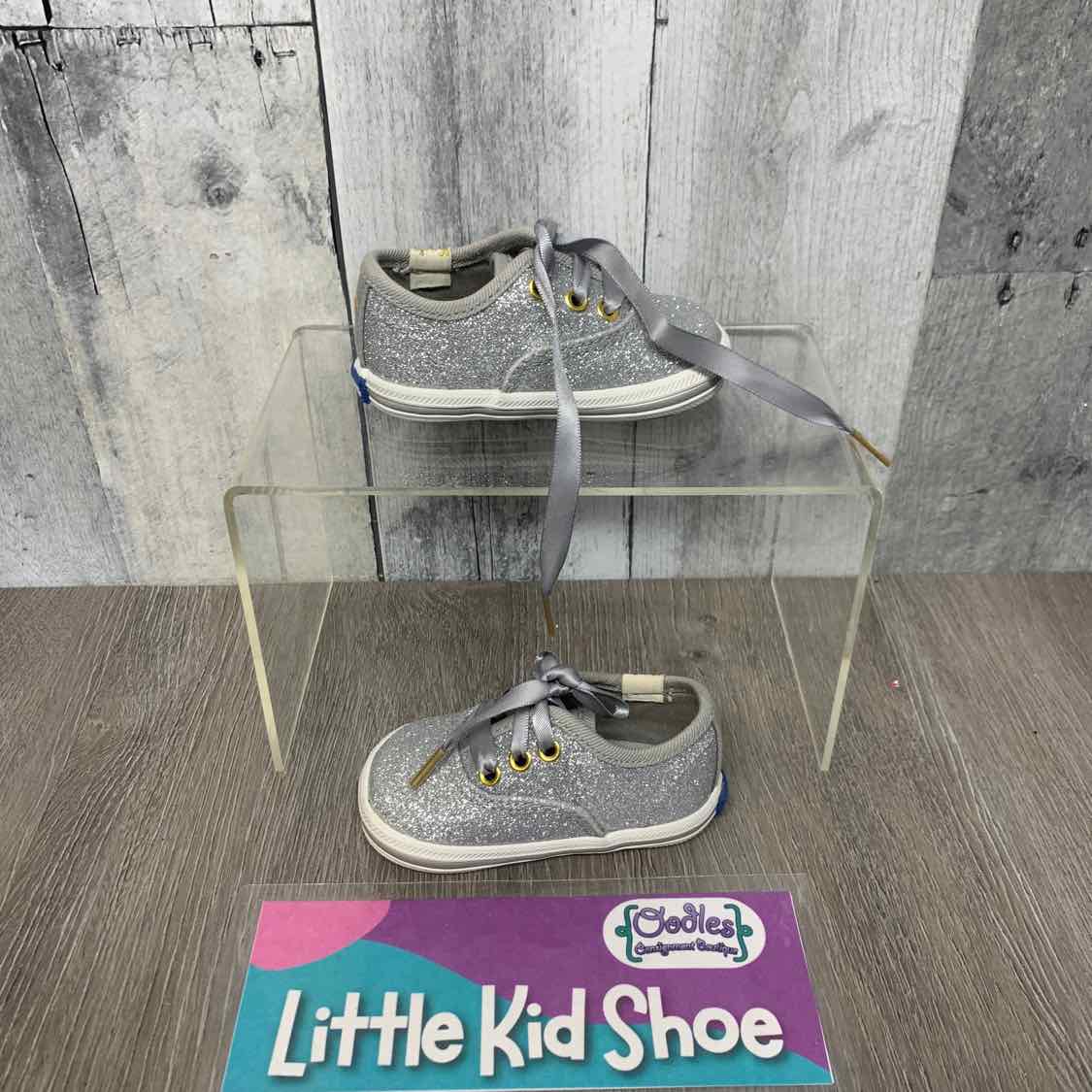 Size 1 Silver/White Keds Sneakers