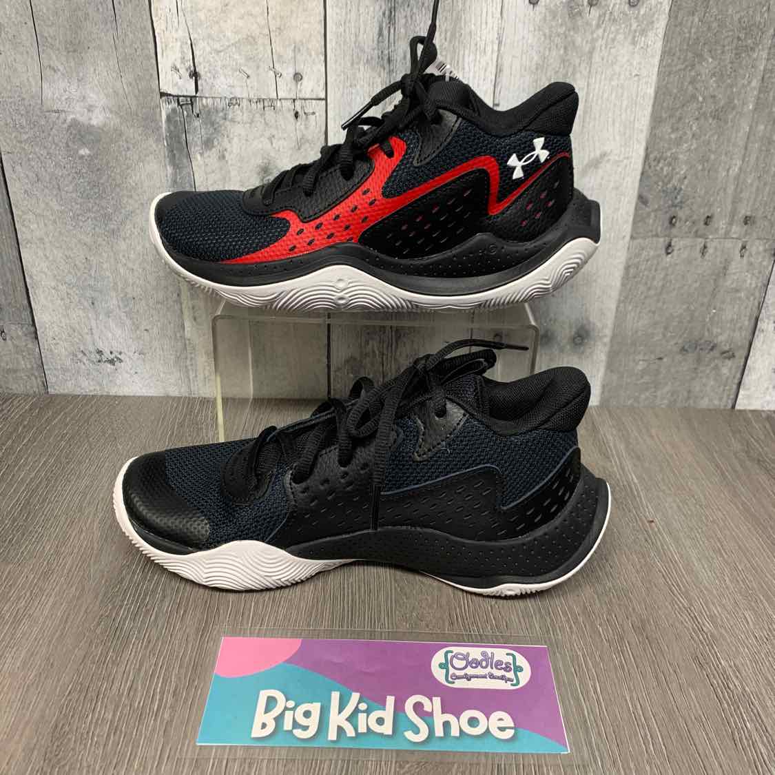 Size 5 Black/Red Sport Brand Sneakers