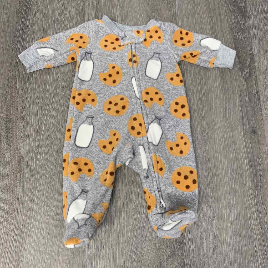Size Preemie Gray Print Child of Mine Footy PJs