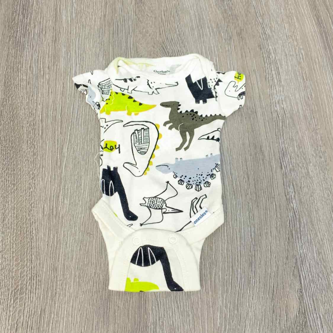 Size Preemie Ivory Print Gerber Bodysuit - OodlesCB