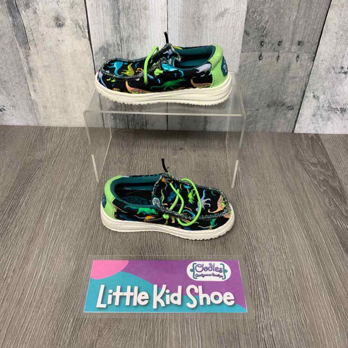 Size 6 Black Print Hey Dude Loafers