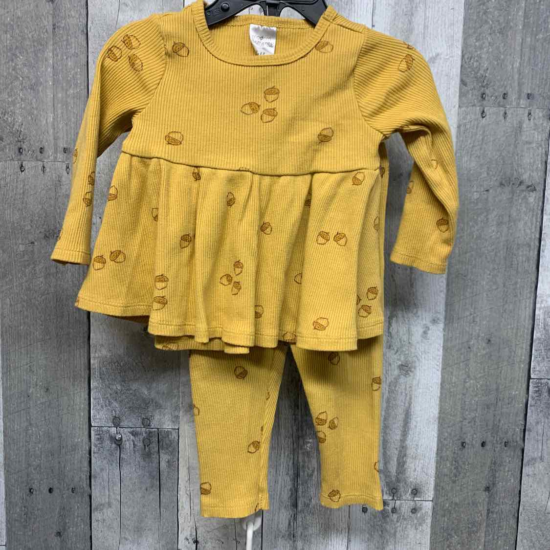 Size 6-9 Months Yellow Print Modern Moments by Gerber Shirt/Pants