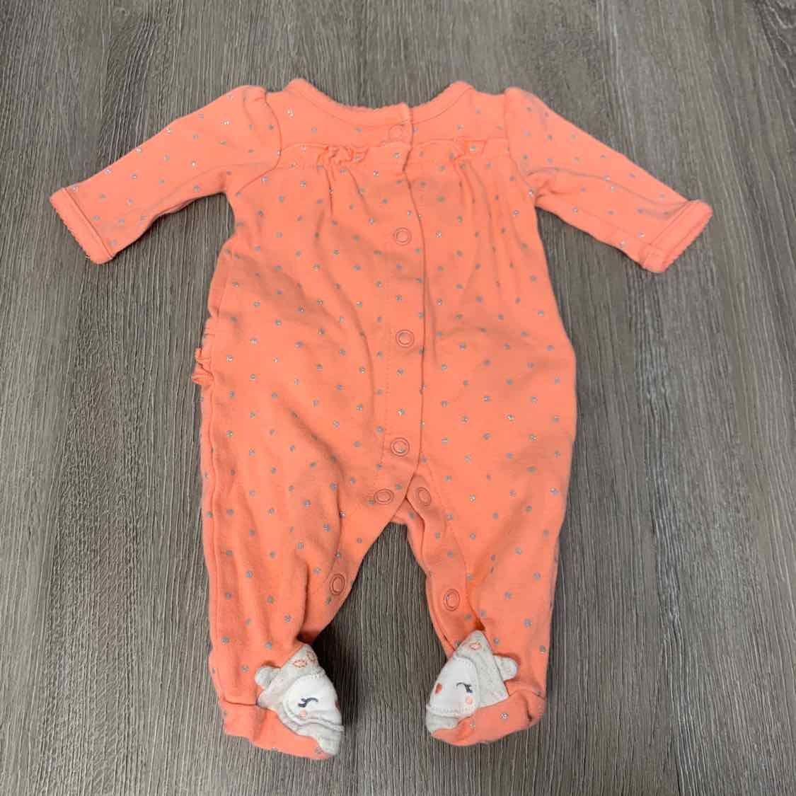Size Preemie Pink/Sliver Carter's Footy PJs