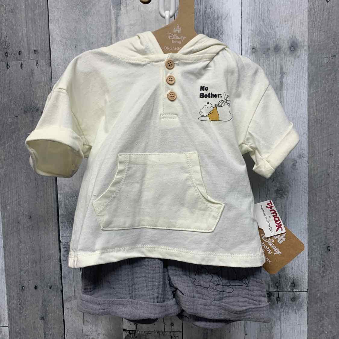 Size 9 Months Ivory/Gray Disney Shirt/Shorts
