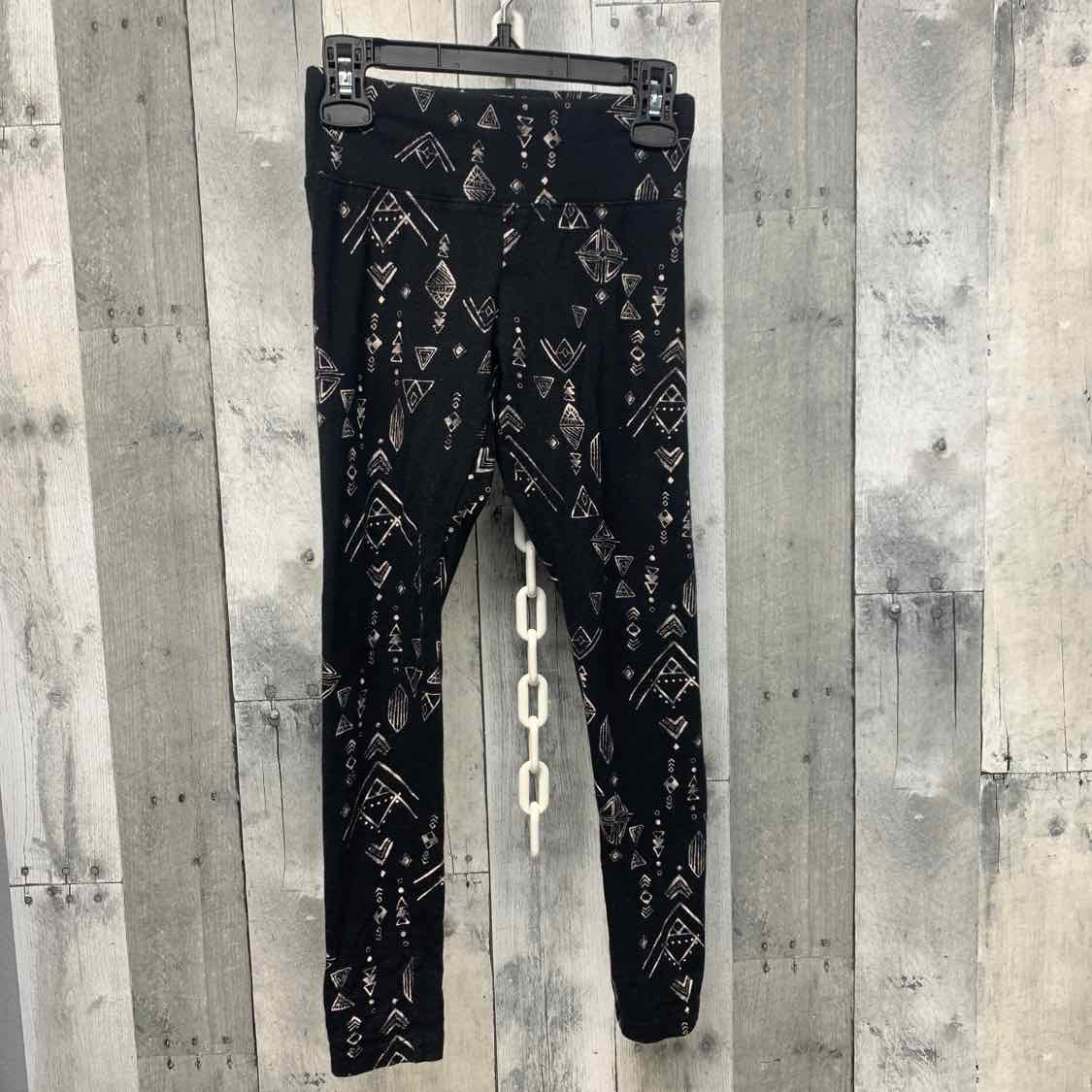Size 8 Black Print Justice Leggings