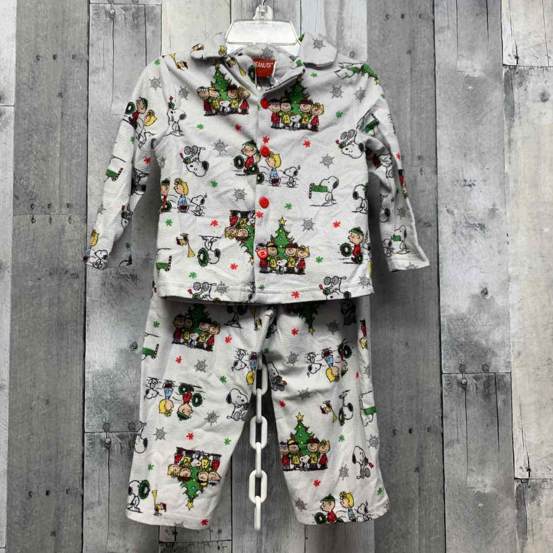 Size 3T White Graphic Peanuts 2pc PJs