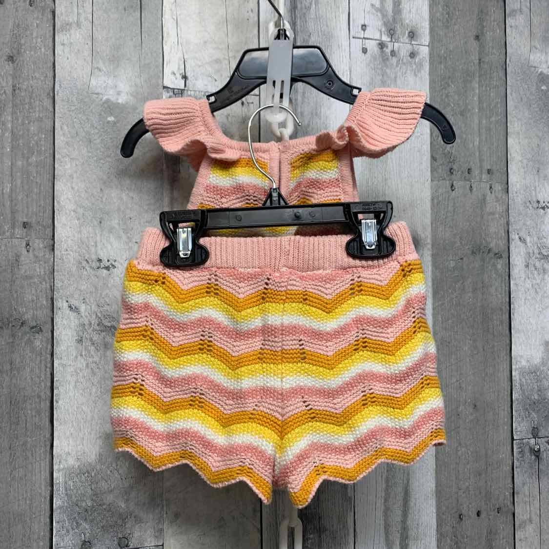 Size 12 Months Pink/Yellow Mid Brand Shirt/Shorts