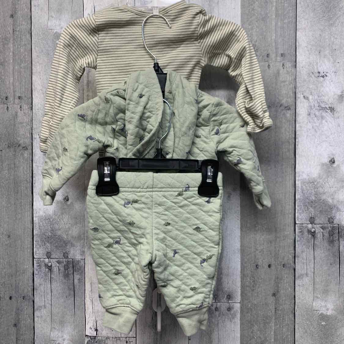 Size 3 Months Green/White Carter's Jacket/Pants