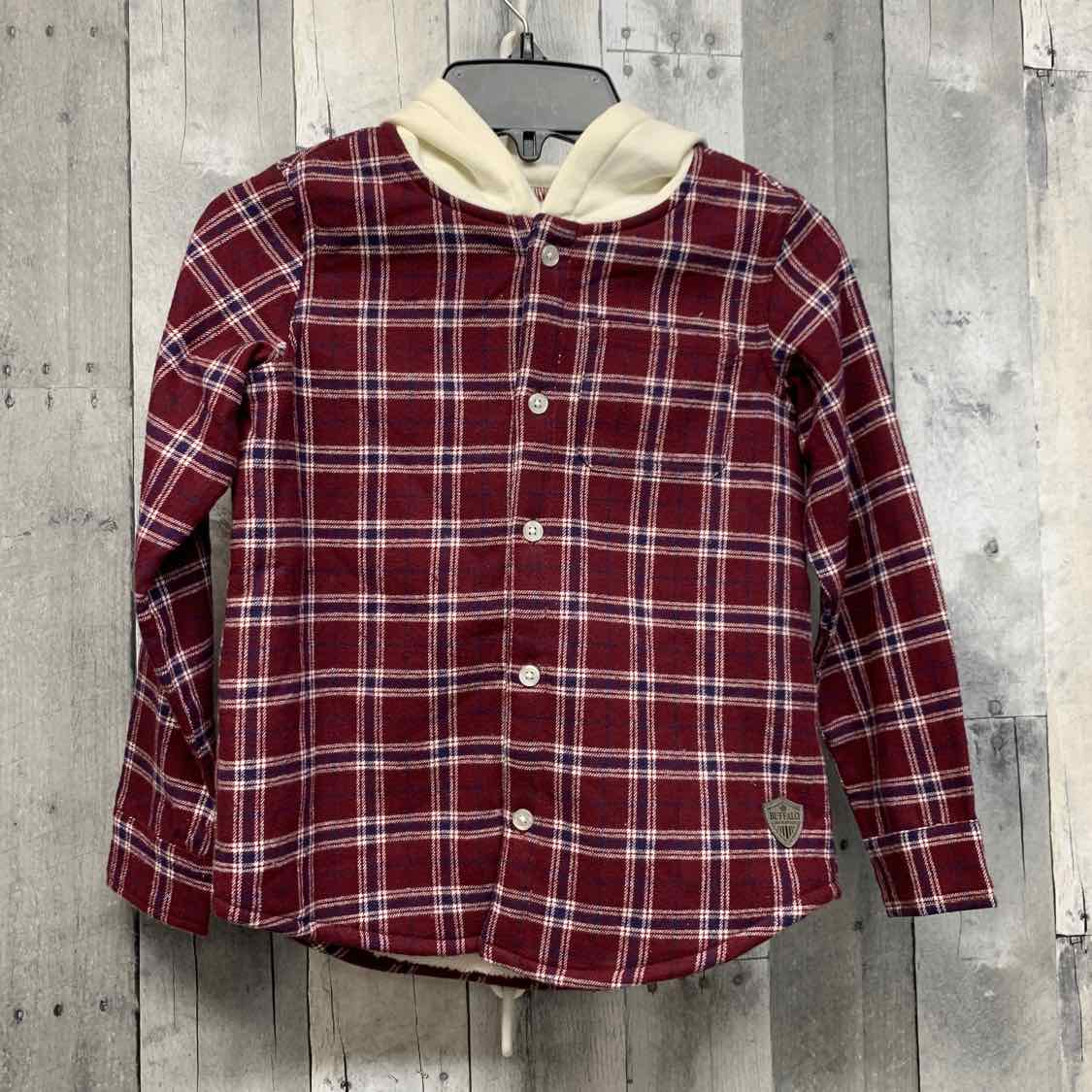 Size 5 Burgundy Plaid Buffalo David Bitton Light Jacket
