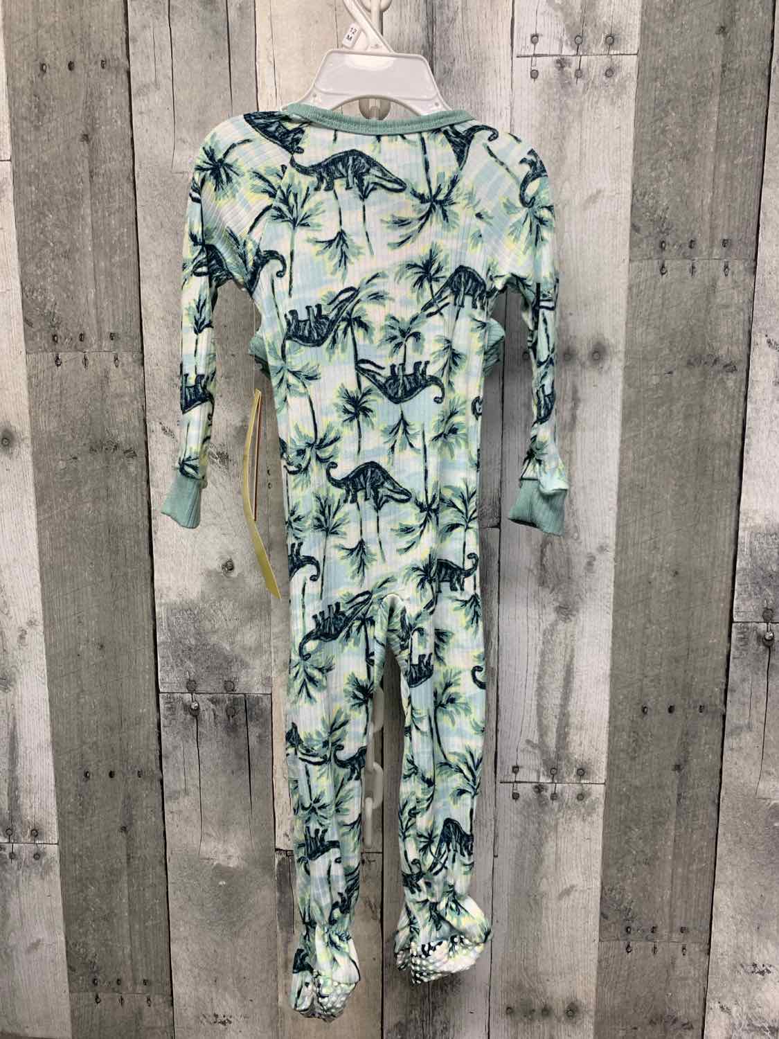 Size 12 Months Green Print B Brand Footy PJs