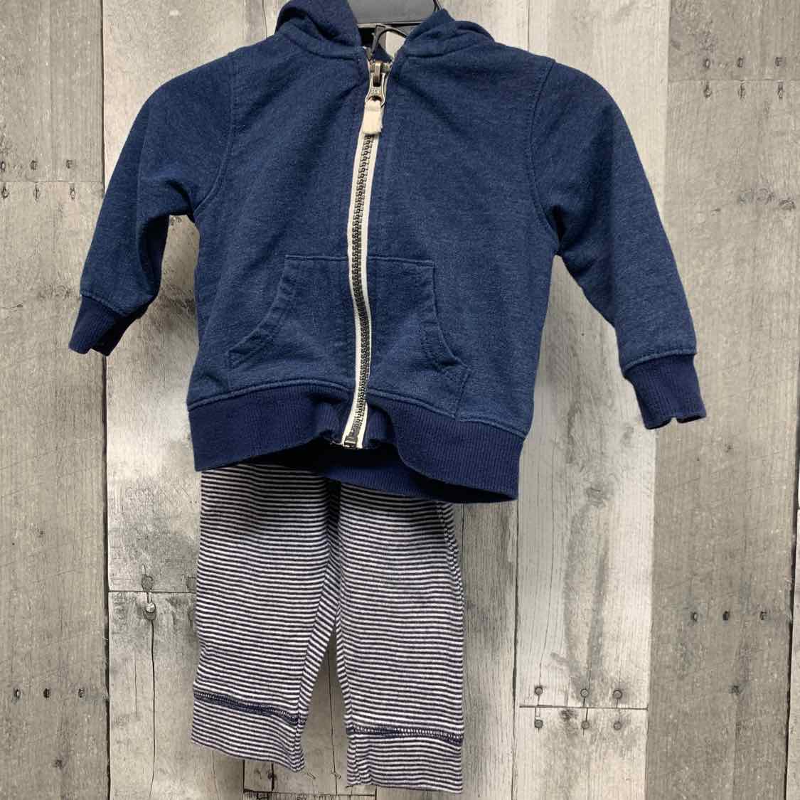 Size 6 Months Navy Striped Carter's Jacket/Pants