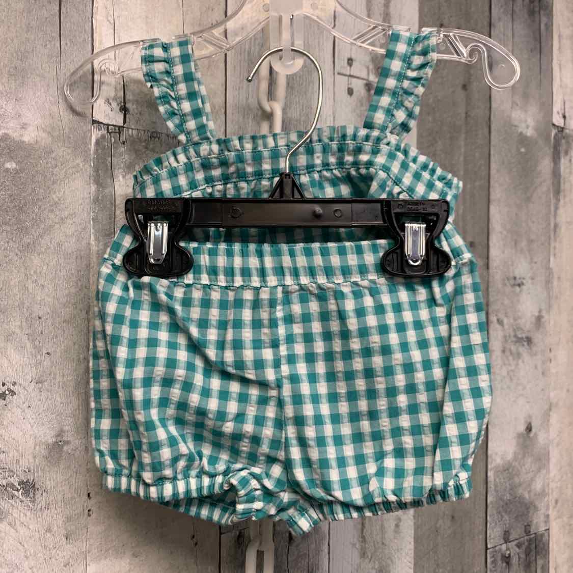 Size 6 Months Teal Plaid Carter's Shirt/Shorts - OodlesCB