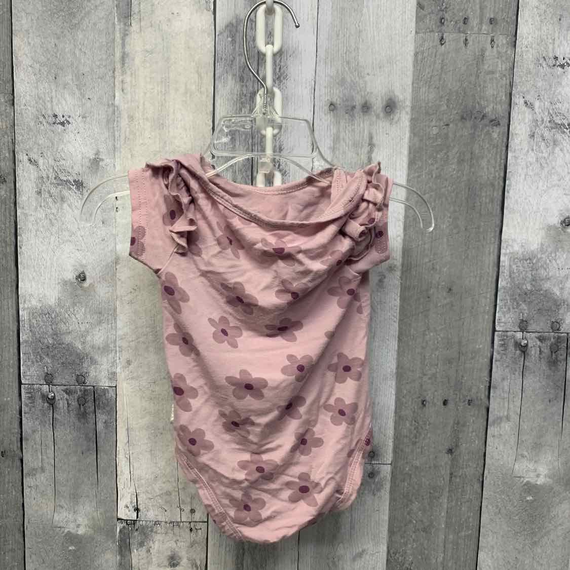 Size 6-9 Months Purple Floral Print Bamboo Bodysuit