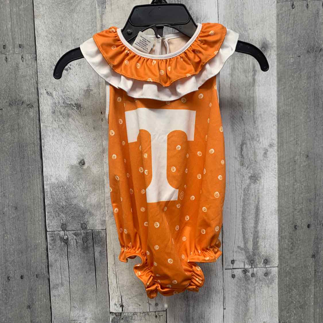 Size 12 Months Orange/White Team Apparel Romper - OodlesCB
