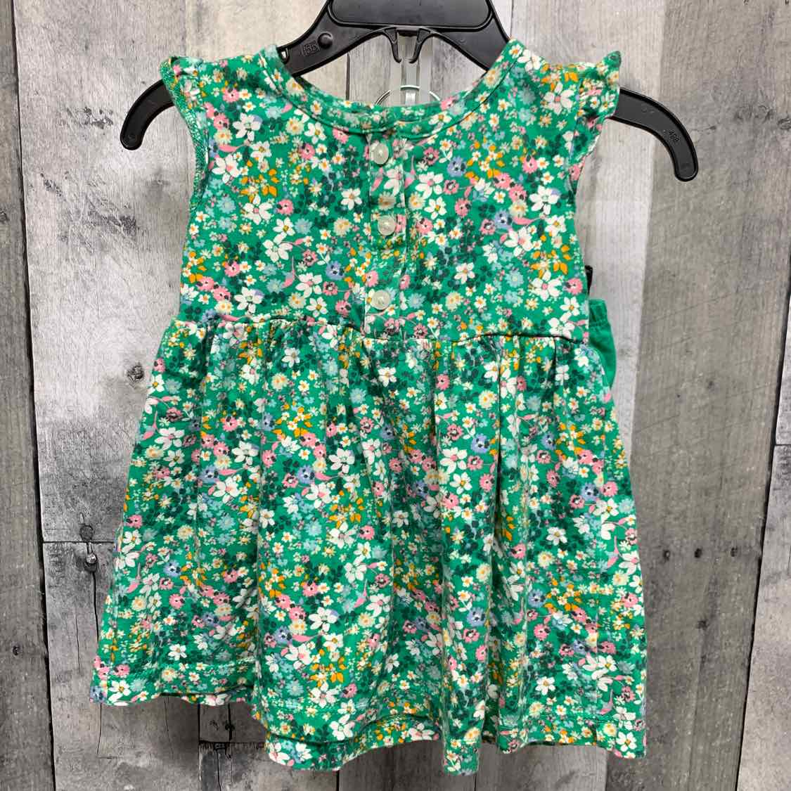 Size 9 Months Green Floral Print Carter's 2pc Dress