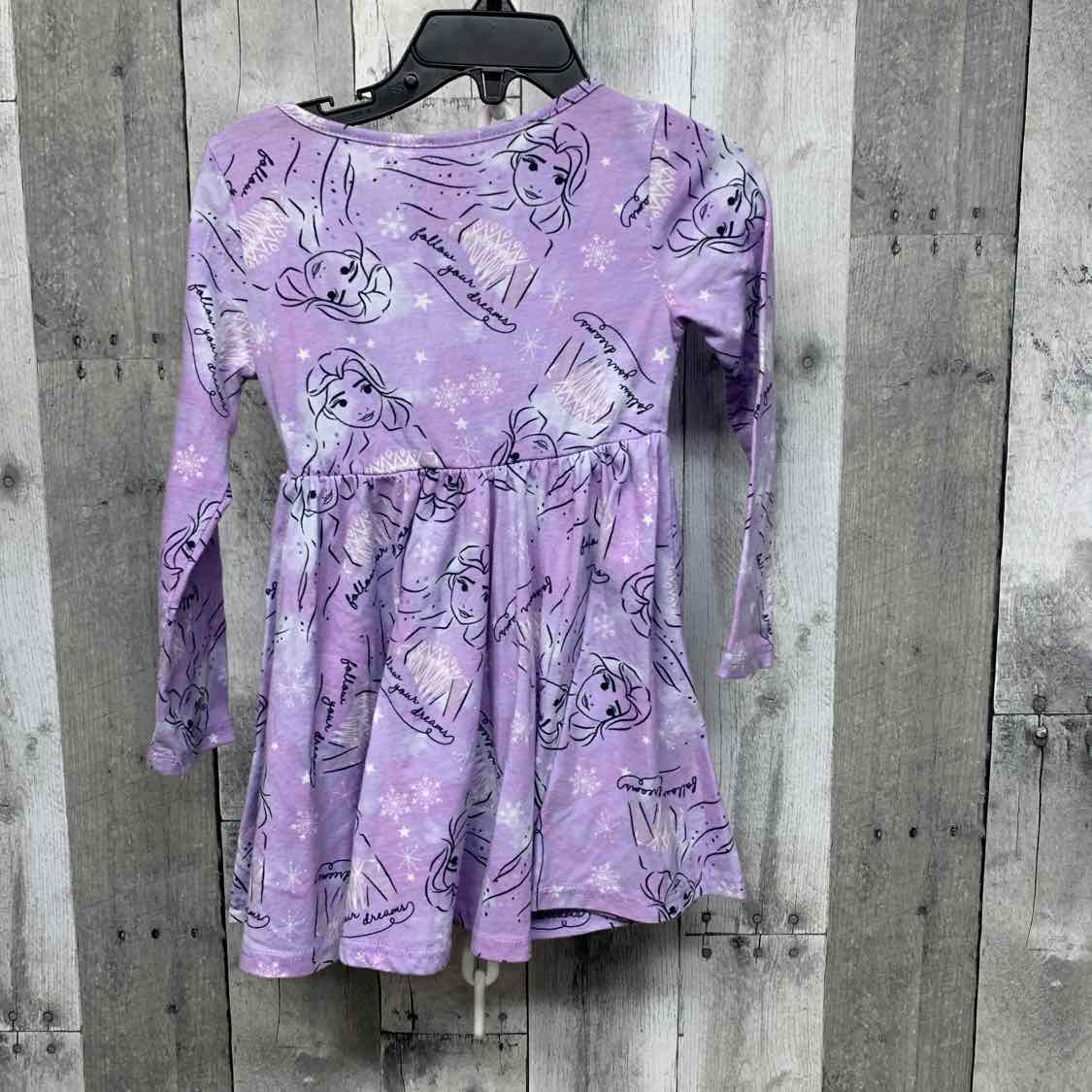 Size 2 Purple Print Disney LS Dress